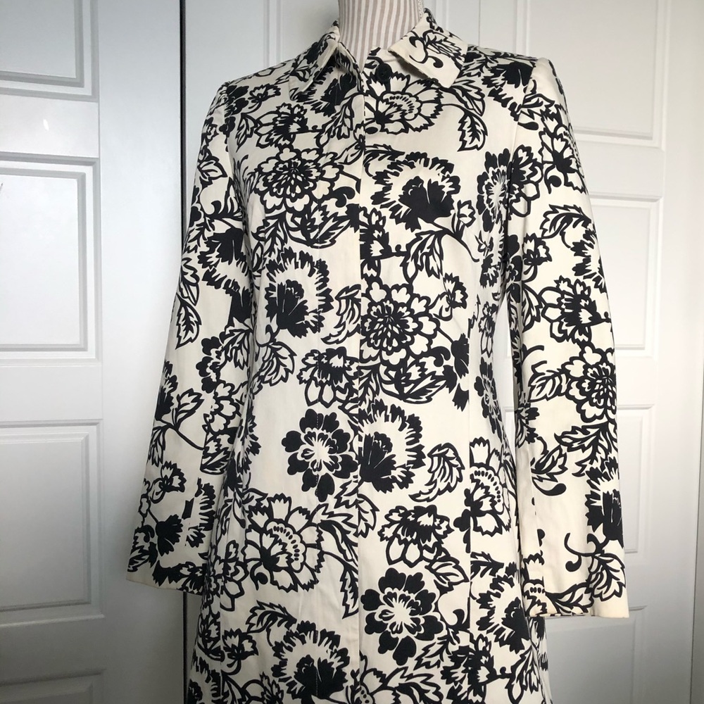 Black & Off-White Floral Jacket